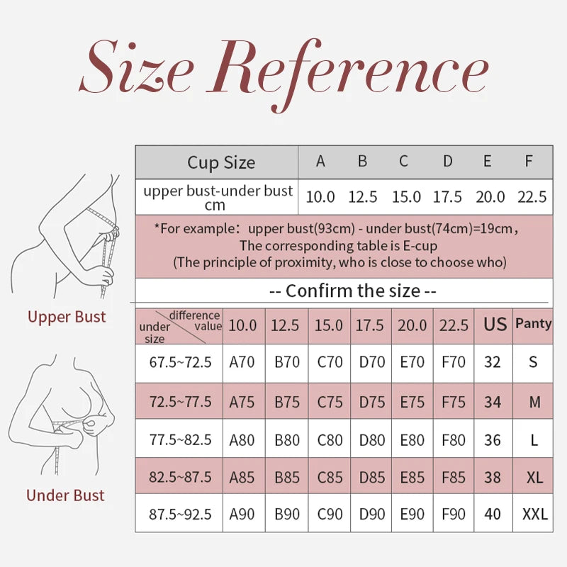 Women Strappy Sexy Lingerie Female Two-pieces Lace Mesh Bra Panties Set Solid Push Up Padded Underwire Metal Decor Underwear