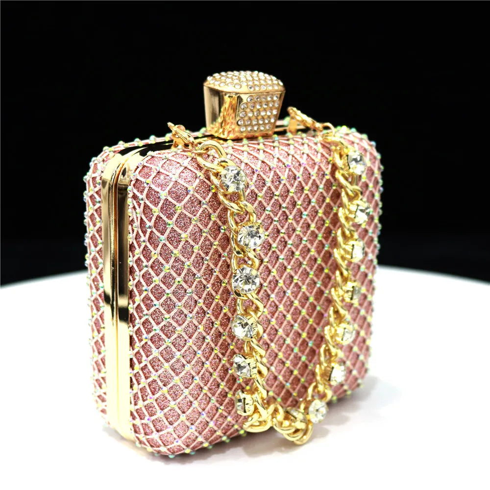 Women Evening Bags With Diamonds Style Party Handbags Metal Day Clutch Purse gold handbags for women