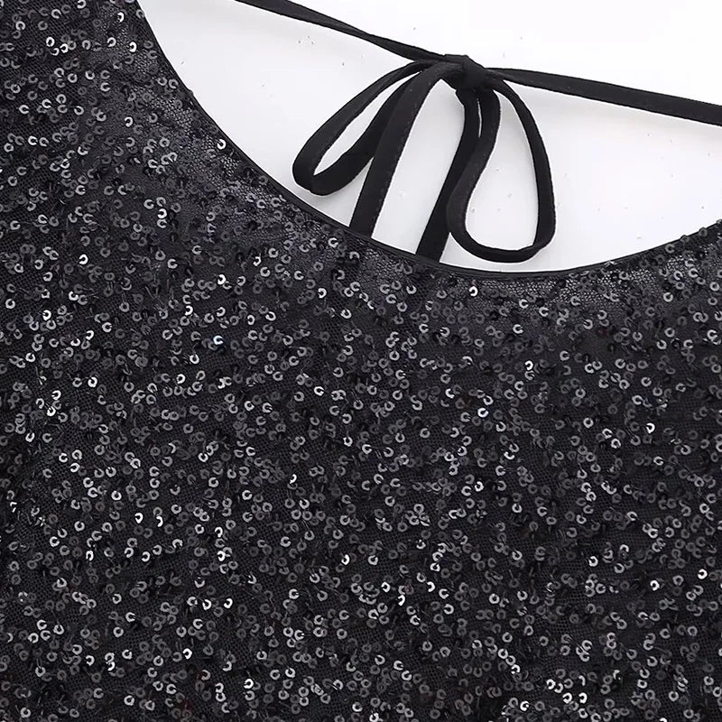 Women's Long Dress Autumn Sequined Vintage Fashion Backless Long Sleeve Female Party Evening Elegant and Pretty Women's Dresses