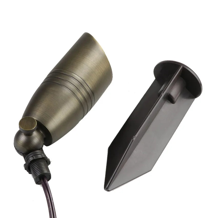 12PCS 12V Low Voltage Outdoor Landscape Lighting Cast Brass Uplight Spotlight Bronze LED Garden Flood Light Spot Light MR16 Bulb