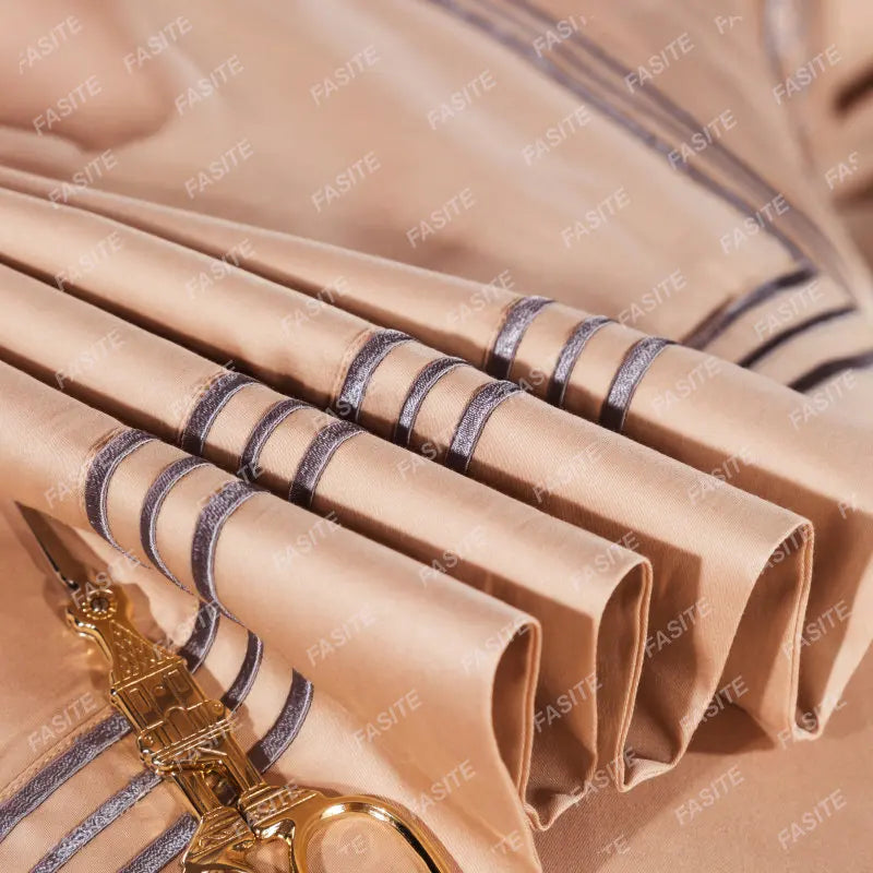 120s long-staple cotton satin cotton light luxury quilt cover four-piece high-end hotel European-style cotton bedding