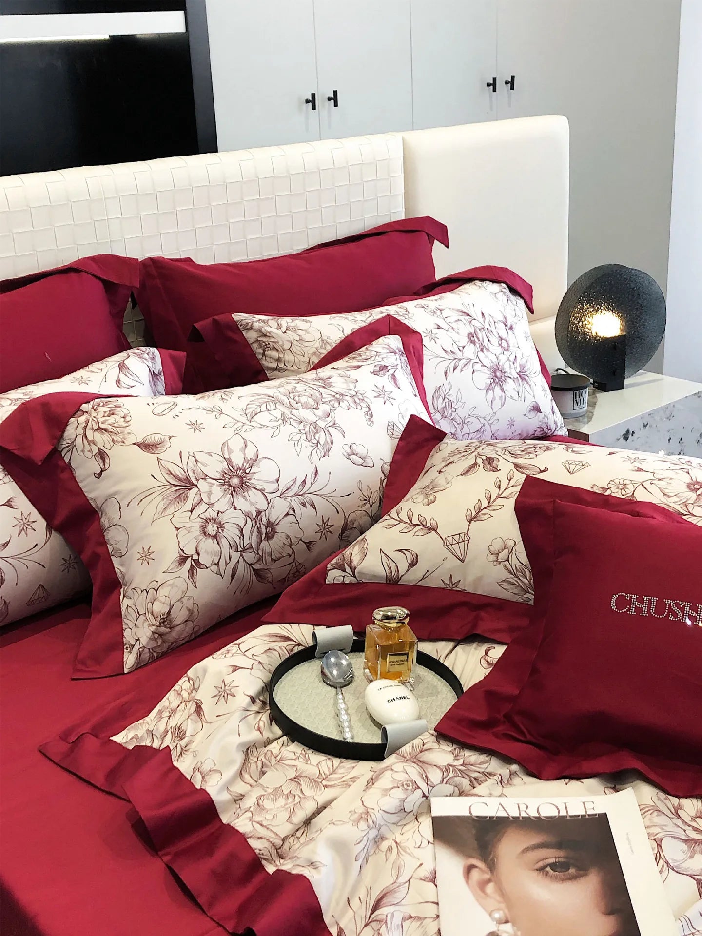100S Egyptian Cotton Bedding Set Wedding Queen King Double Size Digital Printing Bed Linens Duvet Cover Set Sheet Pillowcase