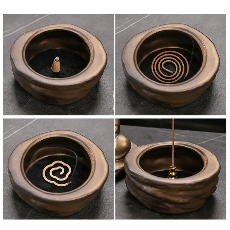 Formless Buddha Meditation Ceramic Monk Incense Holder Burner Home Living Room Garden Tearoom Yoga Room Zen Decoration
