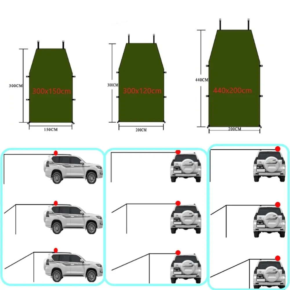 Camping Tarp Waterproof Portable Tarp Multifunctional Outdoor Camping Traveling Awning Backpacking Tarp Shelter Rain Tarp