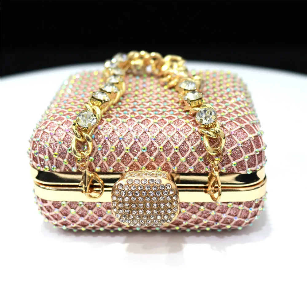 Women Evening Bags With Diamonds Style Party Handbags Metal Day Clutch Purse gold handbags for women