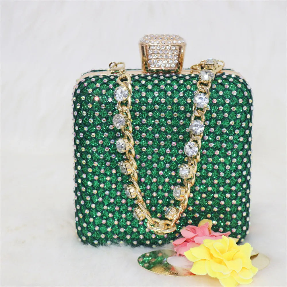 Women Evening Bags With Diamonds Style Party Handbags Metal Day Clutch Purse gold handbags for women