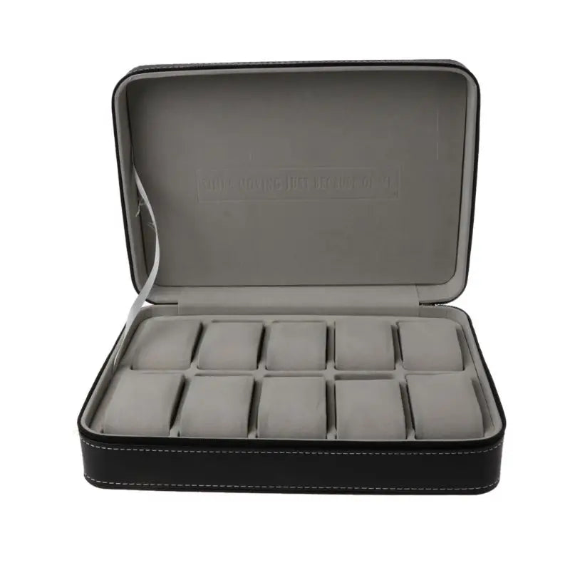 10 Slots Watch Zipper Travel Box Leather Display Case Organizer Jewelry Storage Container for Women Men Watch Display