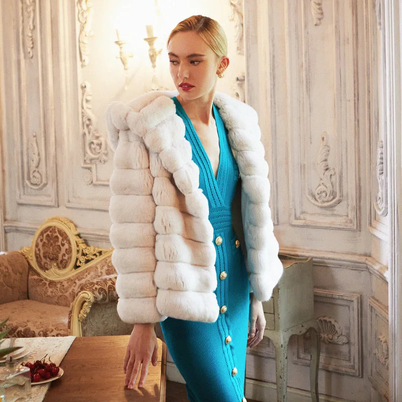 Women's Fur Coat 2223 Trend Natural Fur Long Mink Pink Hooded Outerwear Jackets Trench Coats New Outdoor Clothes Clothing Free
