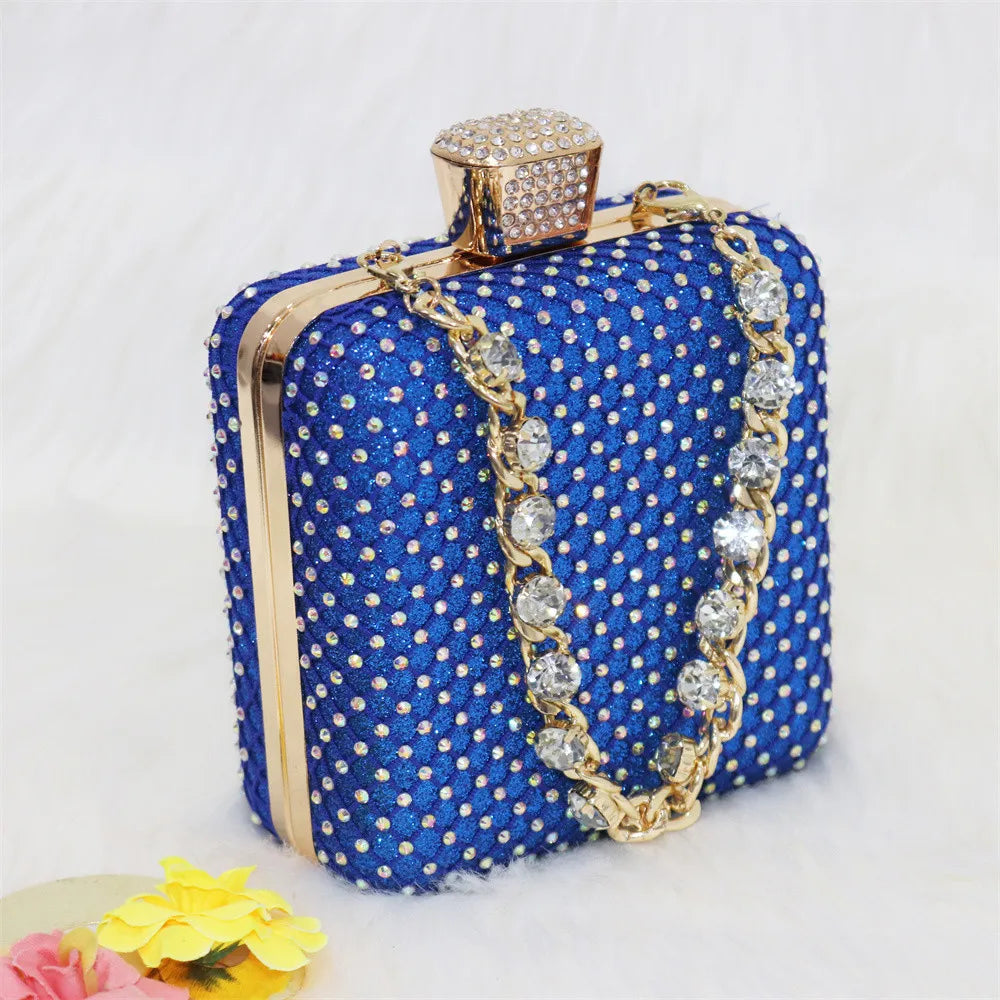 Women Evening Bags With Diamonds Style Party Handbags Metal Day Clutch Purse gold handbags for women