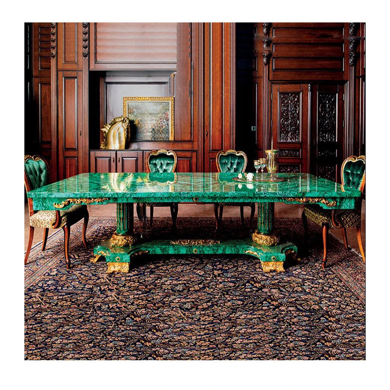 Peacock stone dining table customized luxury luxury stone collection high-end countertop customized gem grade coffee table table