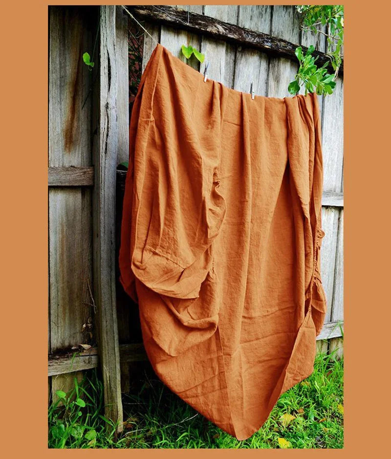 100% Linen Fitted Bed Sheet Mattress Cover Natural Washed French Flax Soft Natural Breathable Deep Pockets Farmhouse Bedding