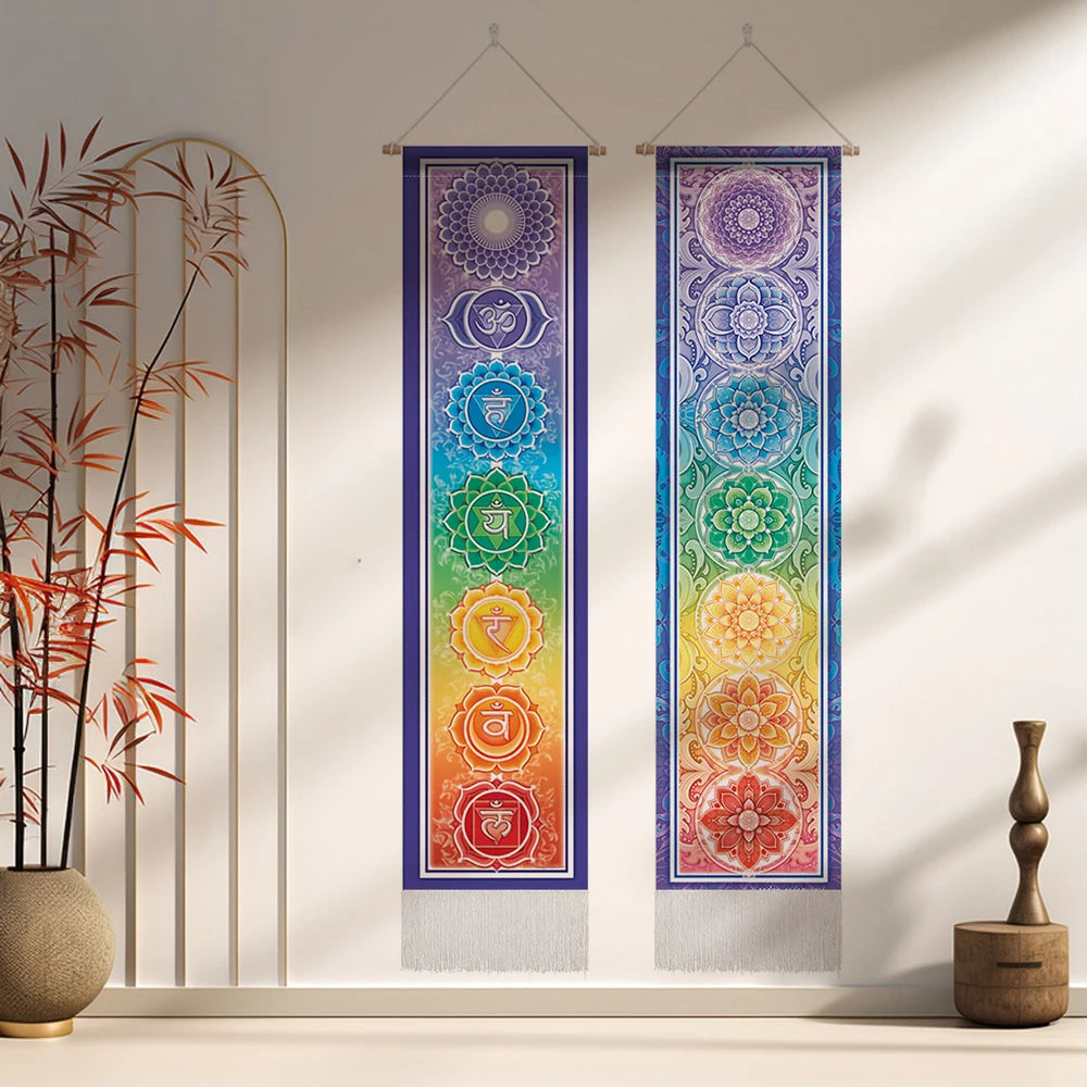 Seven Chakra Tapestry Mandala Chakras Wall Hanging Tree Of Life Tapestry Yoga Meditation Tapestries for Spiritual Room Decor