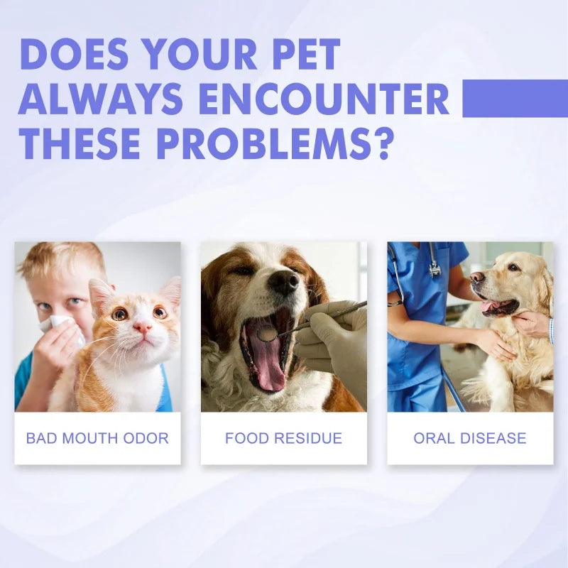 3pcs Dog tooth Sprays Remove tooth stains and bad breath for cats and dogs Fresh pet oral Care dental spray deodorant