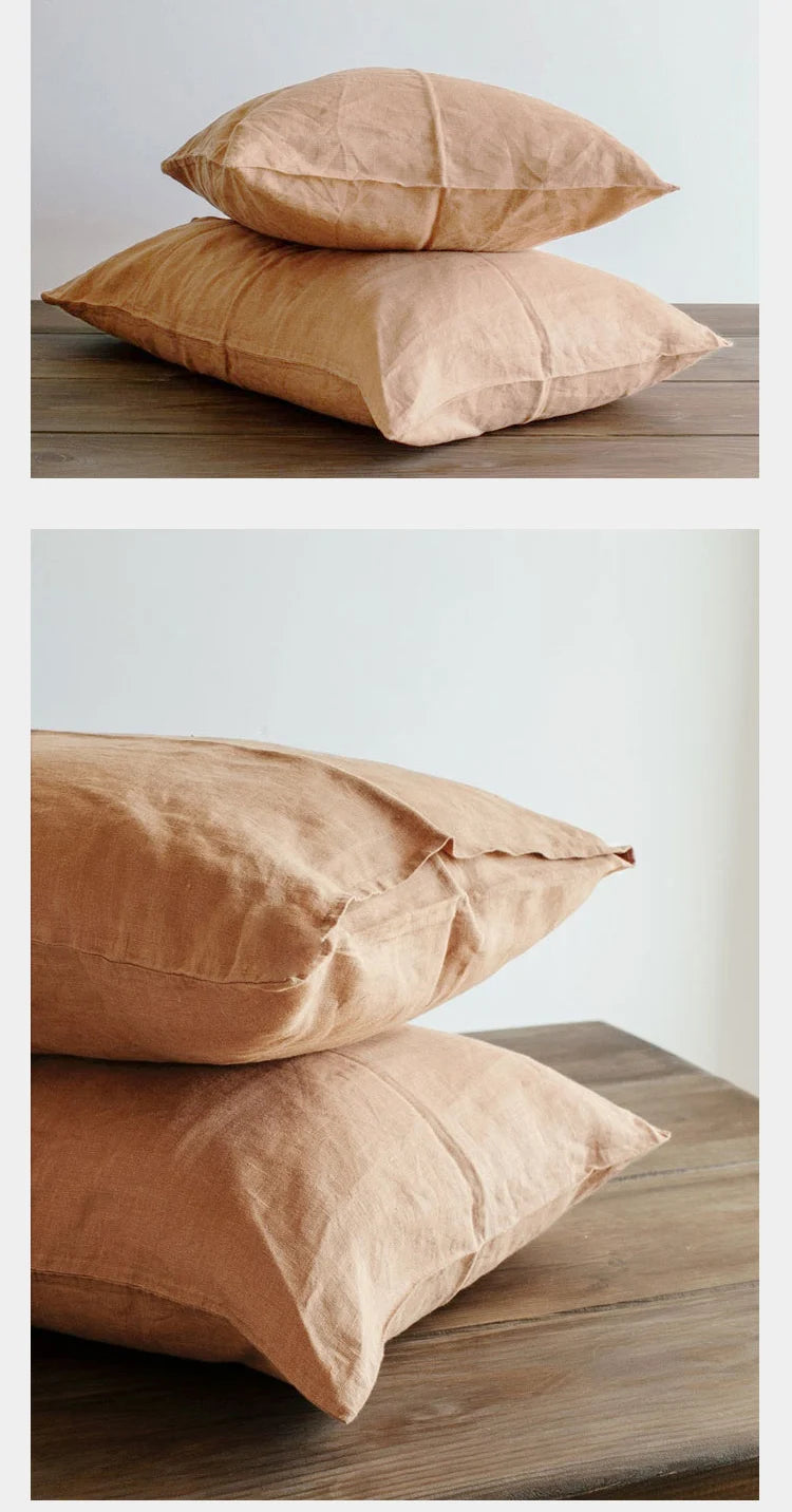 100% Linen Pillowcases, Solid Color Envelope Pillow Case, Bedding Bedroom Pillow Cover, 40x60cm/50x70cm/50x90cm