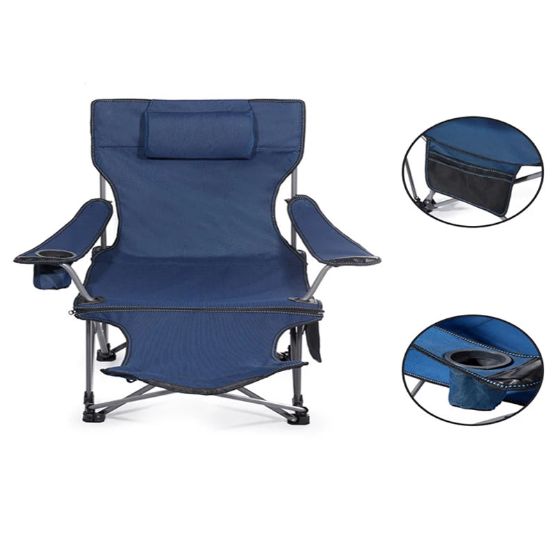 Camping Folding Chair,Ultra Light Fishing stools,Portable Adjustable Recliner with Footrest,Removable 2 in1