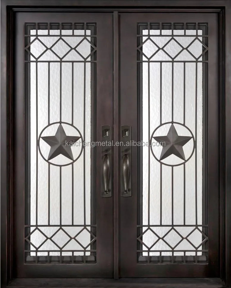 Wrought Iron Glass Door Customized Size Door Wrought Iron Simple Iron Door Hot Selling