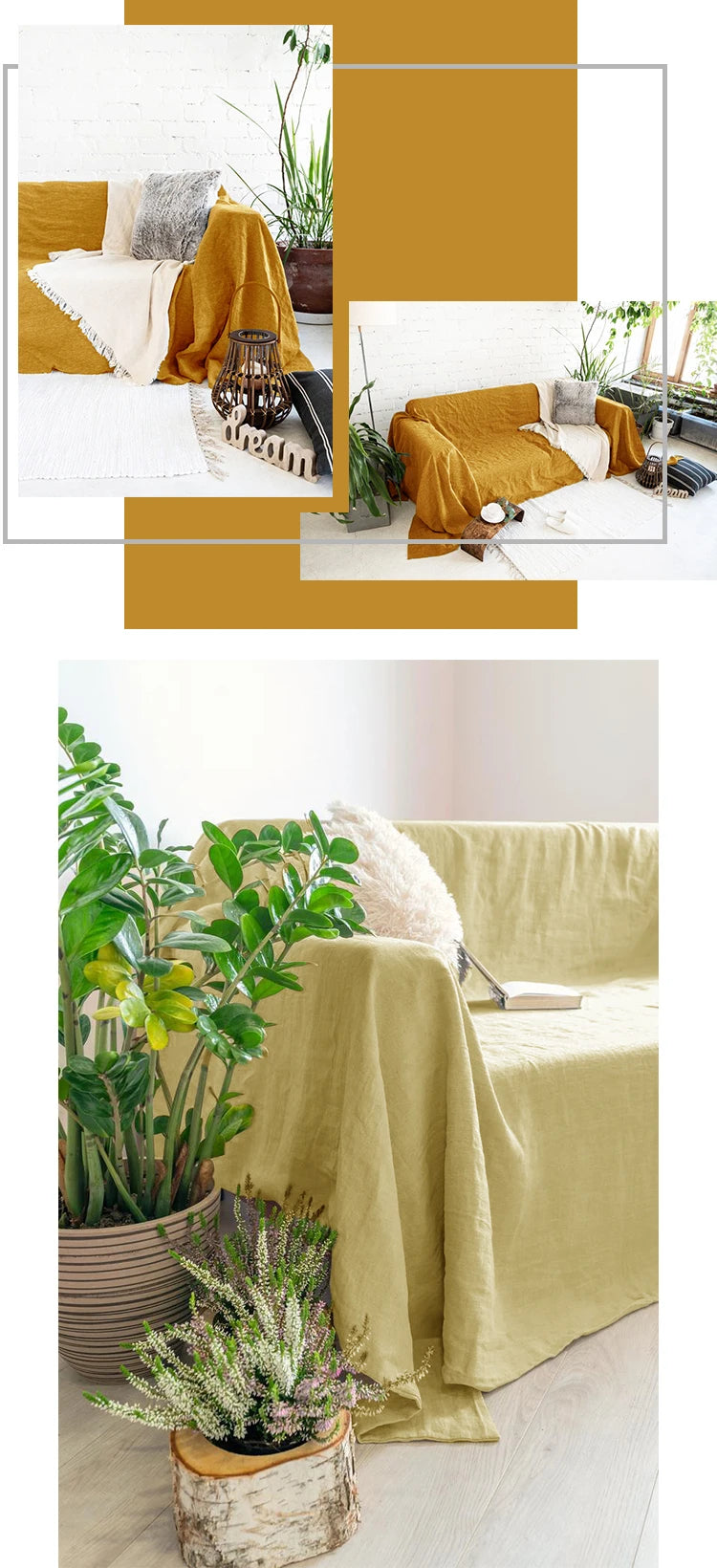 100% Linen Sofa Cover ,Premium Quality Sofa Slipcover, Soft Couch Chair Cover for Living Room Bedroom LOVESEAT Home Textile