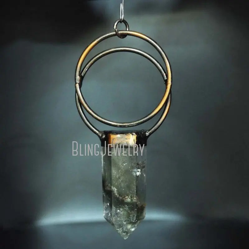 10pcs Lodolite Garden Quartz Crystal Necklace Pendant Natural Talisman Witch Wicca Pendulum Chakra Spiritual Jewelry Charms