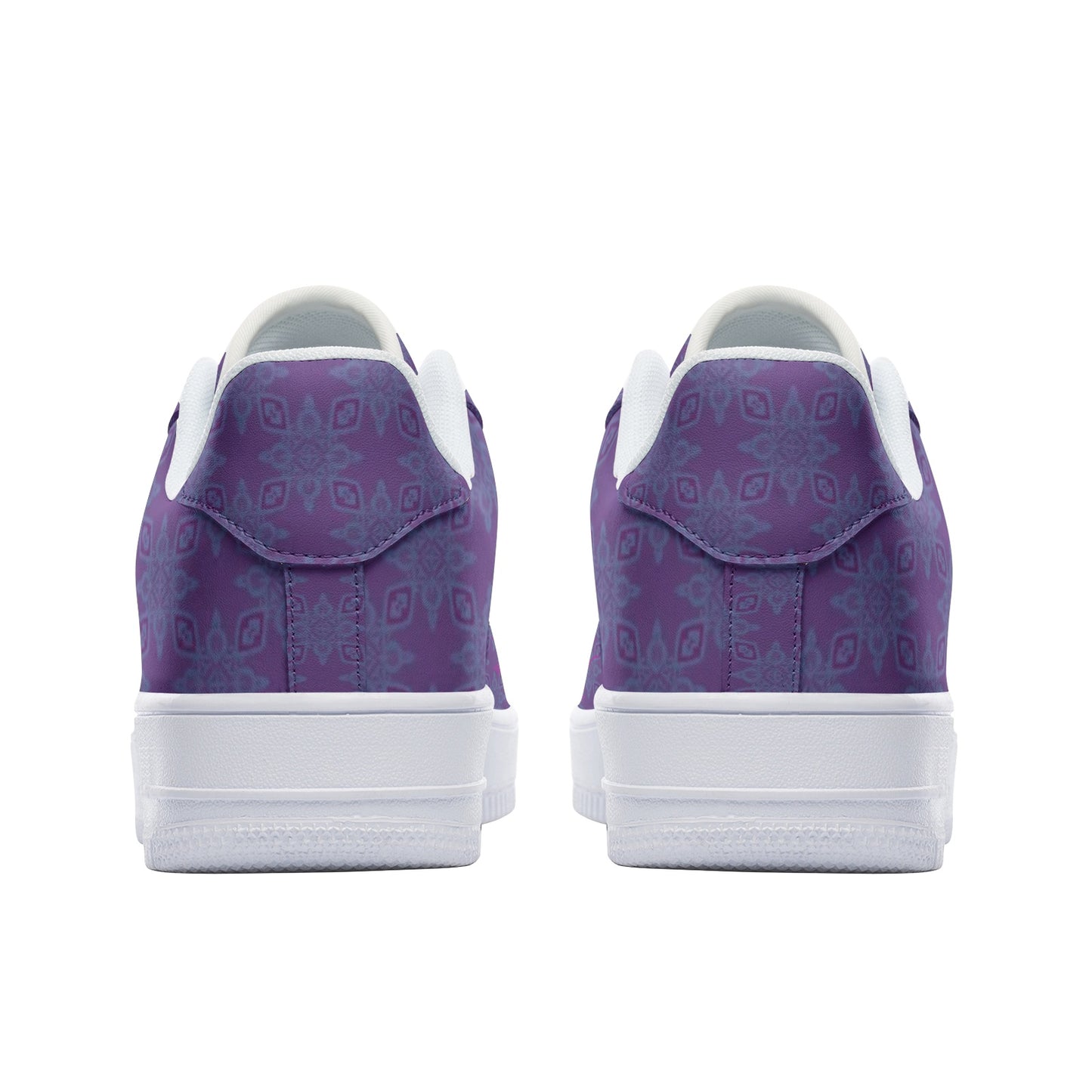 Purple Spark Infinite Universe Unisex Low Top Leather Sneakers