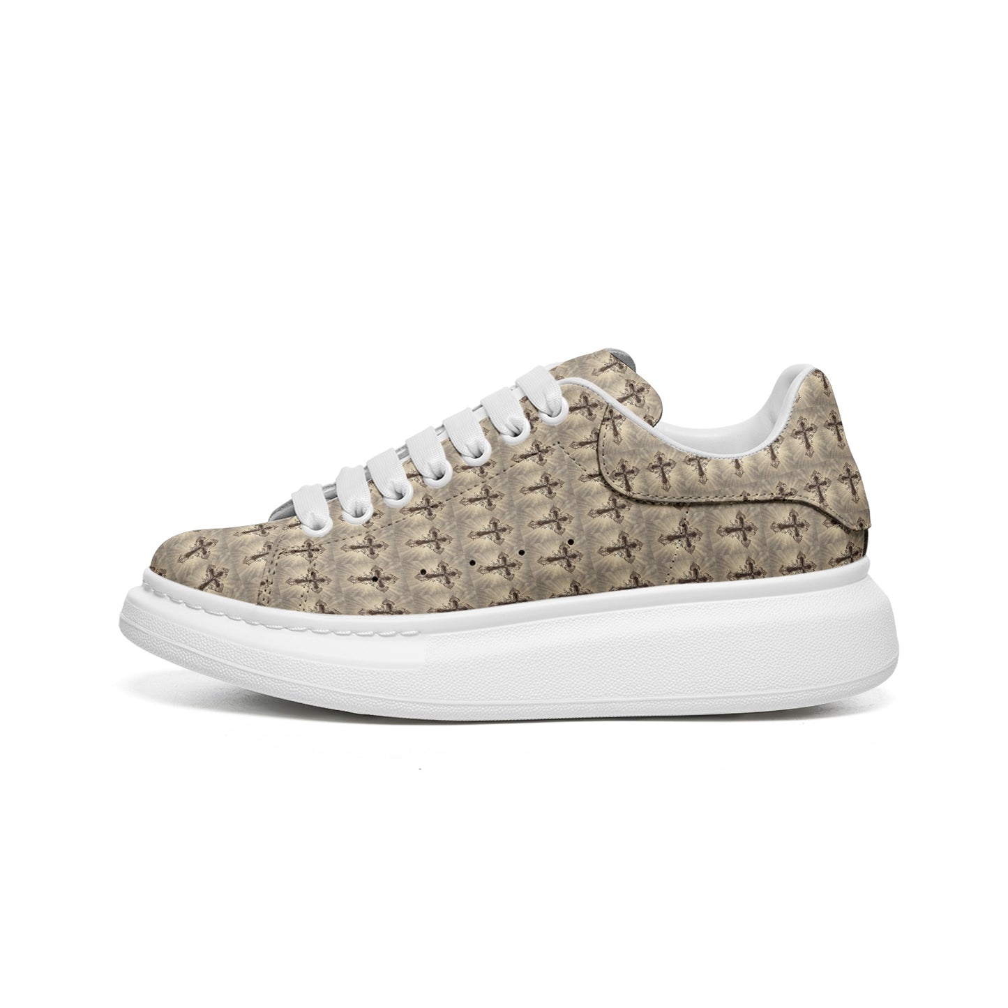 LOOK TWICE CROSS Infinite Universe Unisex Non Slip Lace Up Faux Leather Sneakers