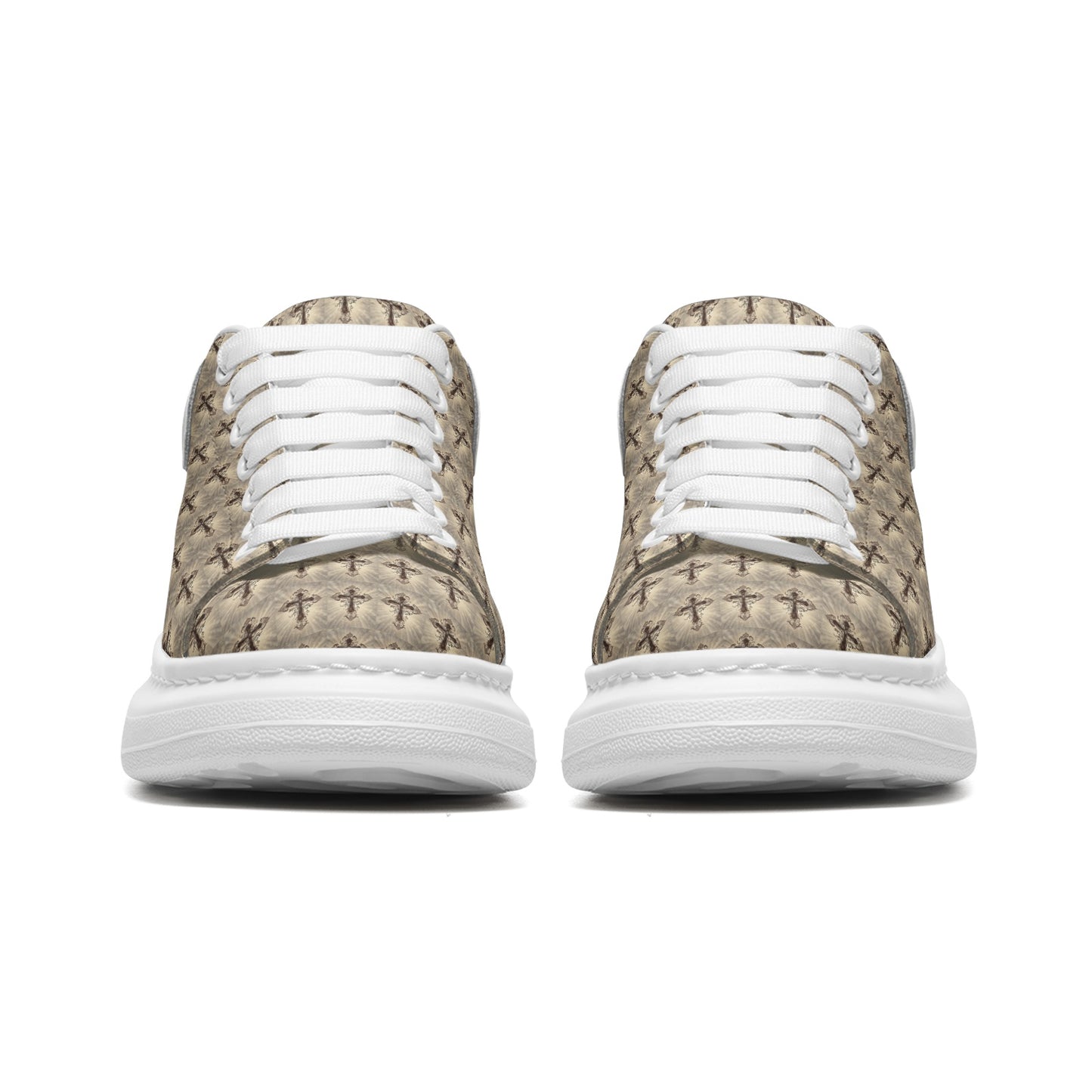 LOOK TWICE CROSS Infinite Universe Unisex Non Slip Lace Up Faux Leather Sneakers