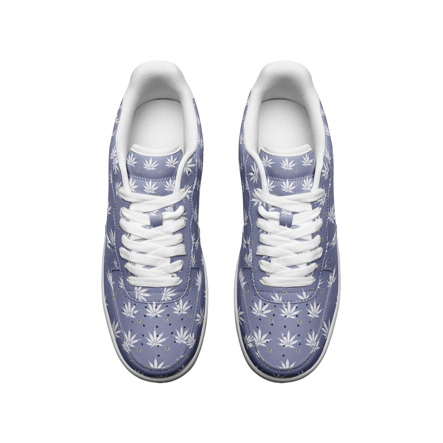True Purple FROSTED ICED DIAMOND Unisex Low Top Leather Sneakers
