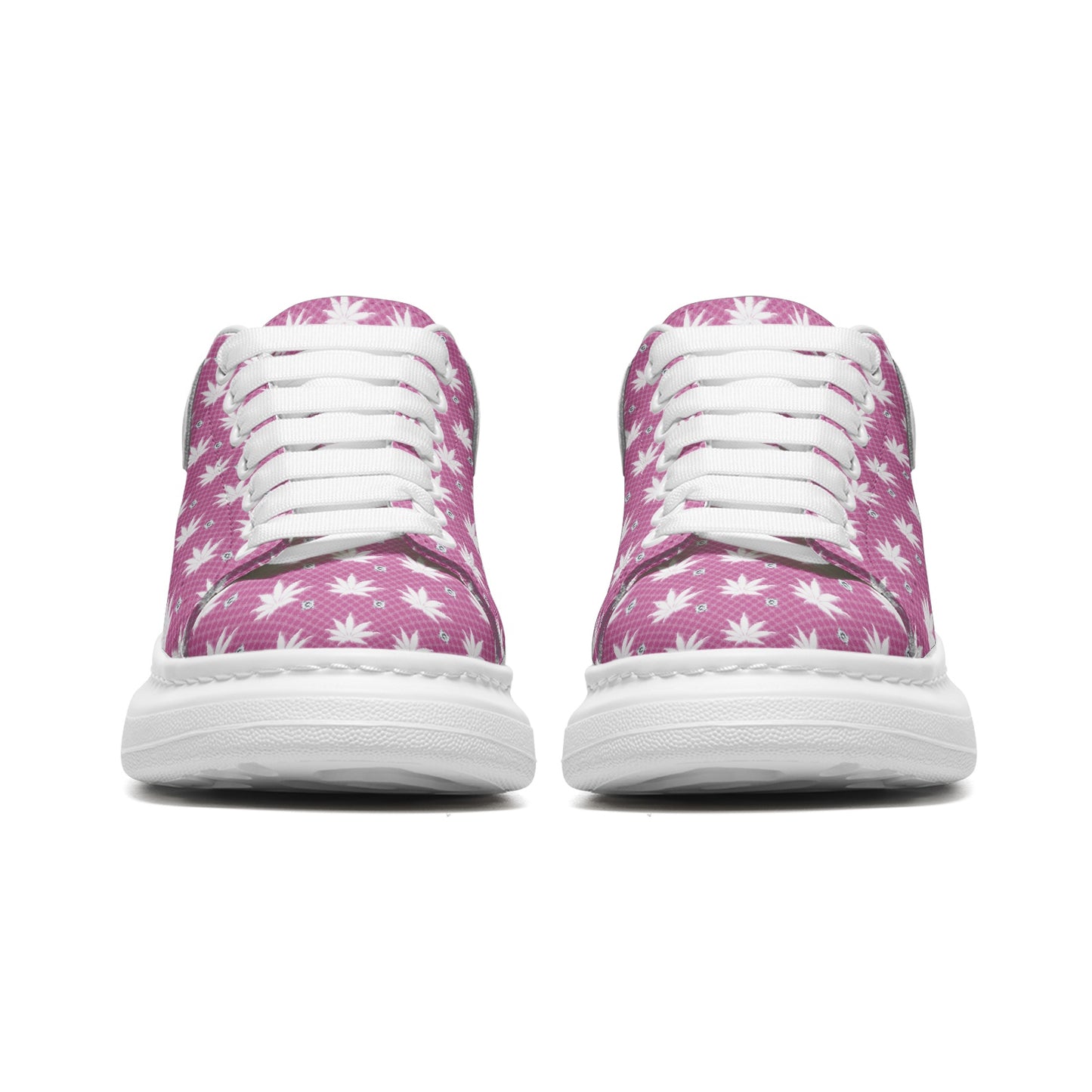FROSTED ICED FLAMING ICED DIAMOND Infinite Universe Unisex Non Slip Lace Up Faux Leather Sneakers