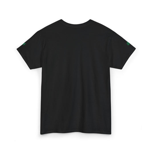 GREEN SMOKE Infinite Universe Cannabis Leaf Unisex Heavy Cotton Tee - Trendy Black Tee for Stoners, 420 Celebration, Gift for Him/Her, Relaxed Fit, Casual Wear
