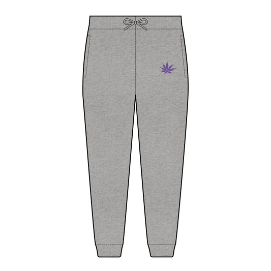 TRUE PURPLE Infinite Universe Cozy Fleece Joggers with Leaf Embroidery, Unisex Sweatpants for Casual Wear, Perfect for Relaxing, Lounging, or Gifting