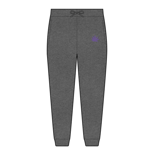 TRUE PURPLE Infinite Universe Cozy Fleece Joggers with Leaf Embroidery, Unisex Sweatpants for Casual Wear, Perfect for Relaxing, Lounging, or Gifting
