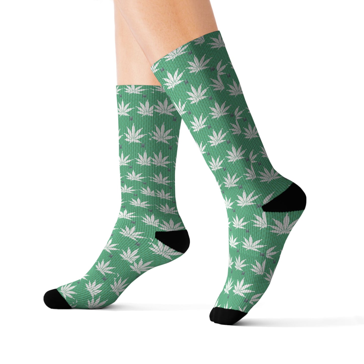 NEON GREEN SMOKE Infinite Universe Sublimation Socks