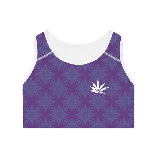 PURPLE SPARK Infinite Universe Sports Bra — All-Over Print Activewear