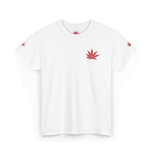 BLOOD Infinite Universe Eco-Friendly Cannabis Leaf Tee, Unisex Heavy Cotton T-Shirt, Stoner Style Shirt, CBD Fashion Tee, Casual Summer Wear