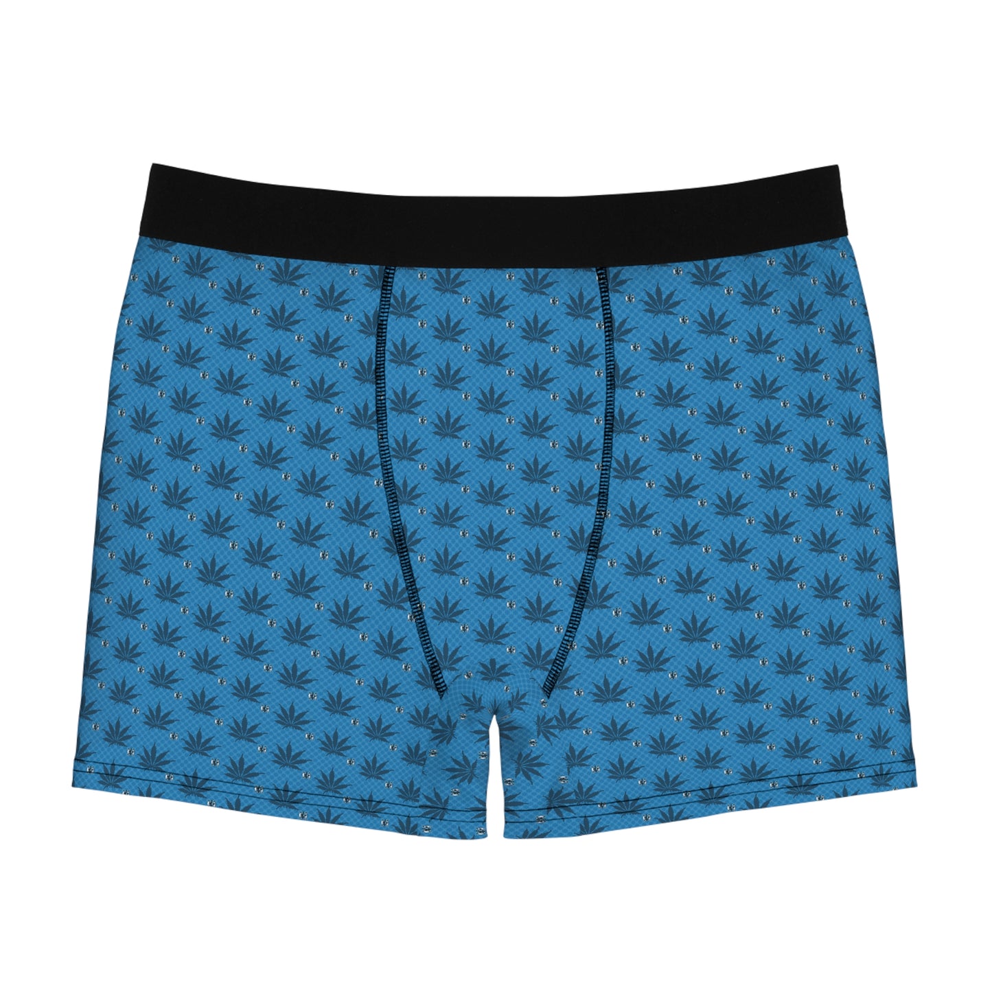 UNKNOWN BLUE Stylish Men’s Boxer Briefs - Cannabis Leaf Print, Fun Underwear, Comfortable Everyday Wear, Unique Gift for Him, Festival Attire