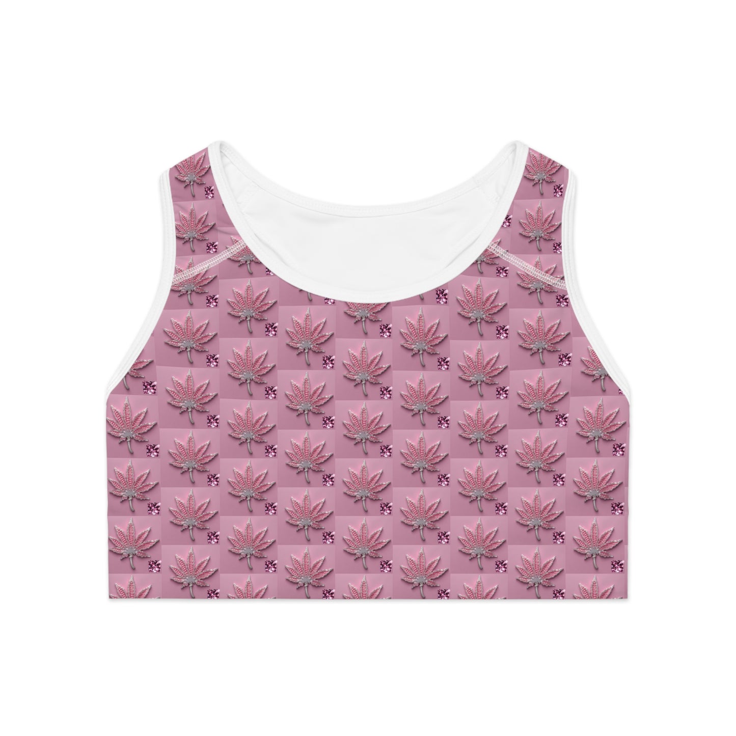 5D ICED OUT FLAME DIAMOND - Infinite Universe - Lotus Blossom Sports Bra
