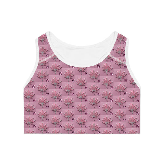 5D ICED OUT FLAME DIAMOND - Infinite Universe - Lotus Blossom Sports Bra