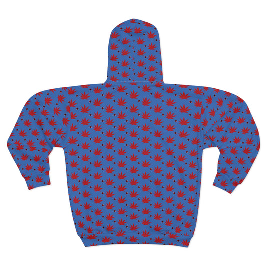 BLOOD STAR STRUCK Infinite Universe Vibrant Floral Unisex Zip Hoodie, Cozy Sweatshirt, Trendy Outerwear, Casual Gift for Her/Him, Perfect for Everyday Wear