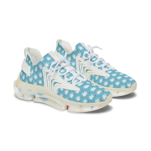NEW Sapphire SKY-ICE Infinite Universe Women’s Mesh Sneakers — Sky Blue Palm Print Athletic Shoes