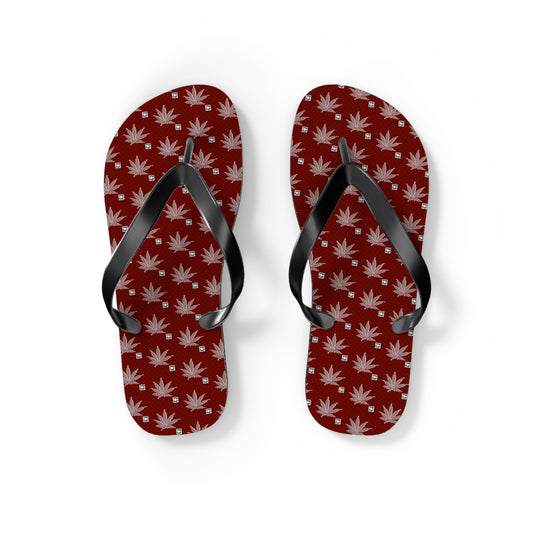 SHARP FROSTED ICED DIAMOND Chic Leaf Print Flip Flops