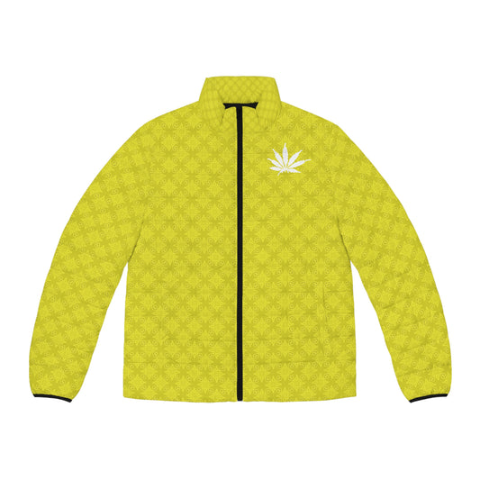 CANARY GOLD DIAMOND FROST {BABY STAR FLAKE} Infinite Universe Men's Puffer Jacket (AOP)