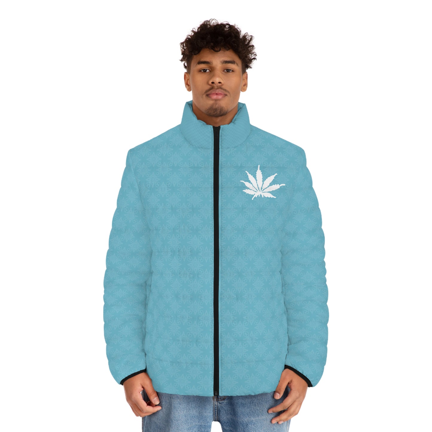 Sapphire Sky-ICE FROSTED Diamond Infinite Universe  Infinite Universe Men's Puffer Jacket (AOP)