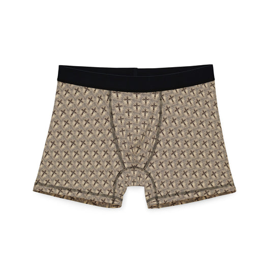LOOK TWICE CROSS Infinite Universe Men's Boxers with Cross Pattern - Comfortable Men's Underwear, Unique Gift for Him, Everyday Wear, Stylish AOP Boxer Shorts