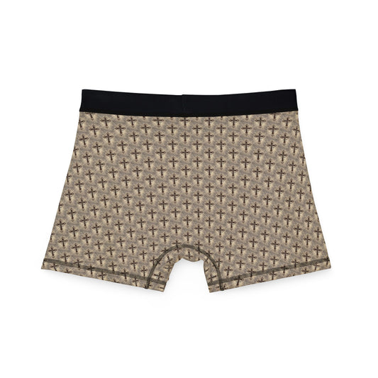 LOOK TWICE CROSS Infinite Universe Men's Boxers with Cross Pattern - Comfortable Men's Underwear, Unique Gift for Him, Everyday Wear, Stylish AOP Boxer Shorts