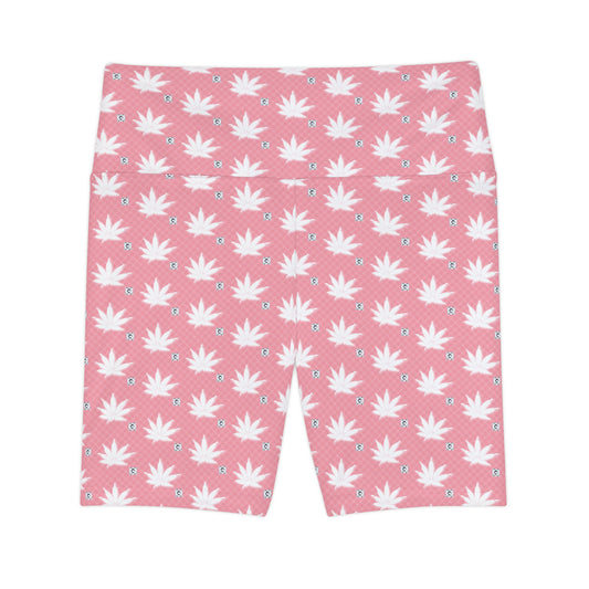 FROSTED BRIGHT TRUE PINK ICED DIAMOND Floral Workout Shorts