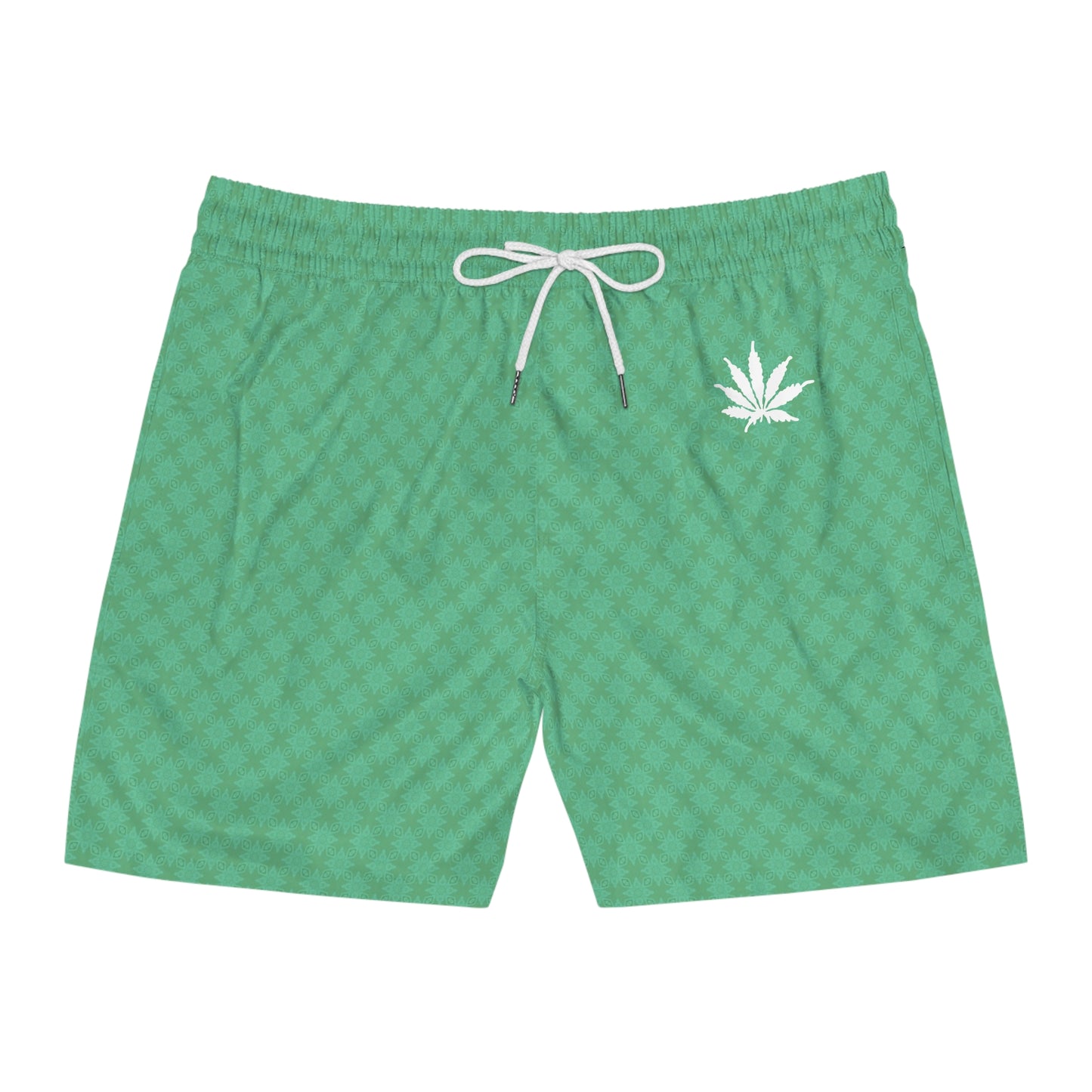 Aurora Green FROST Infinite Universe {BABY STAR FLAKE} Men's Mid-Length Swim Shorts (AOP)