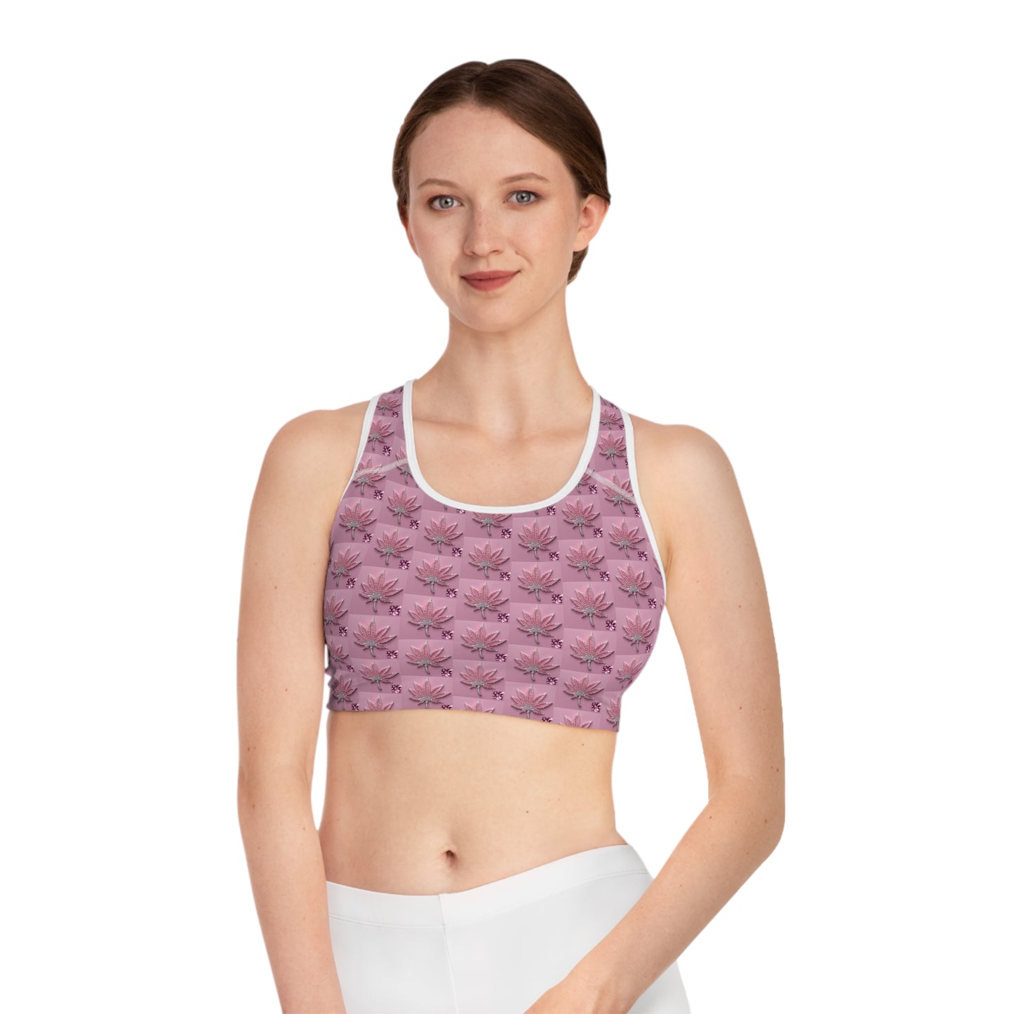 5D ICED OUT FLAME DIAMOND - Infinite Universe - Lotus Blossom Sports Bra