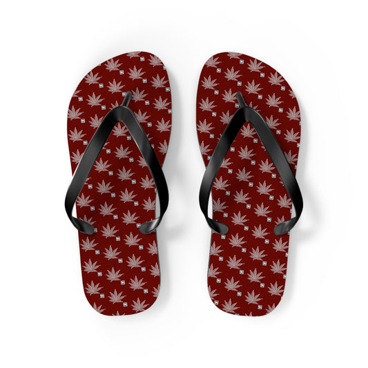 SHARP FROSTED ICED DIAMOND Chic Leaf Print Flip Flops
