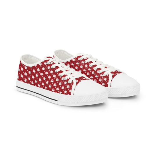 BLOOD FROSTED ICED DIAMOND Stylish Men's Low Top Sneakers - Trendy Red Floral Pattern, Casual Footwear for Everyday Wear, Perfect Gift for Fashion Lovers