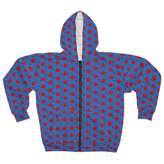 BLOOD STAR STRUCK Infinite Universe Vibrant Floral Unisex Zip Hoodie, Cozy Sweatshirt, Trendy Outerwear, Casual Gift for Her/Him, Perfect for Everyday Wear