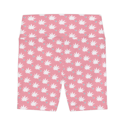 FROSTED BRIGHT TRUE PINK ICED DIAMOND Floral Workout Shorts